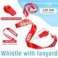 6 Sets Guard Visor Hat Red Emergency Whistle Lanyard for Pool Beach (12 Count)