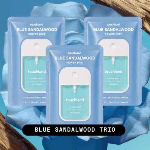 Blue Sandalwood Hydrating Hand Sanitizer Spray 3 Pack Travel Size