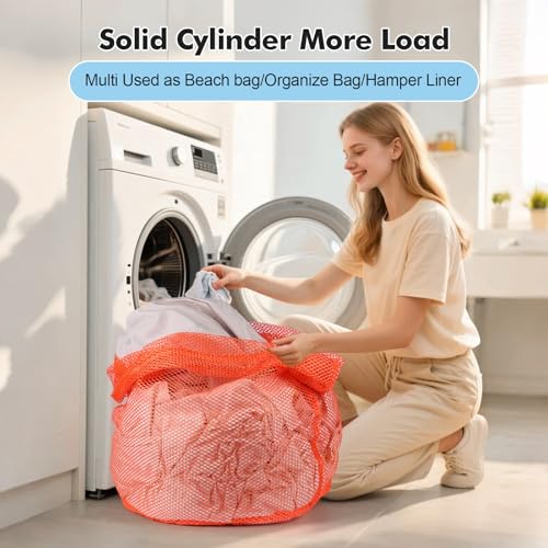 3Pcs Mesh Laundry Bags Washing Machine Mesh Wash Bags Jumbo for Delicates Clothes (3 Count)
