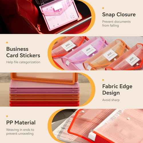6 Pack Plastic File Folders