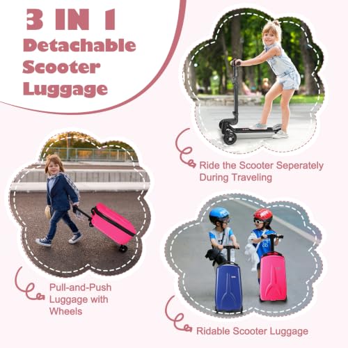 Scooter Suitcase for Kids Detachable & Foldable Carry On Suitcase