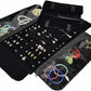 Velvet Travel Jewelry Case Roll Bag Organizer for Necklace Bracelet Earrings Ring (Black)