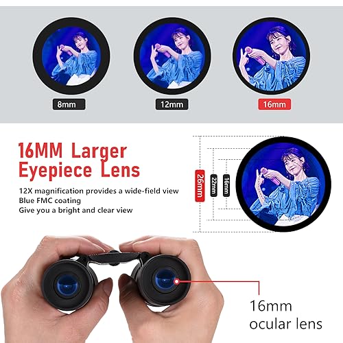 12x42 Waterproof Binoculars for Adults with Large Objective Lens