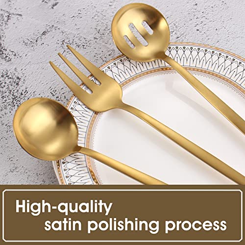 Matte Gold Serving Silverware Set (4 Count)