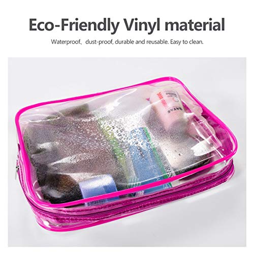 4Pcs Crystal Clear PVC Travel Toiletry Bag Kit for Women Men (4 Count)