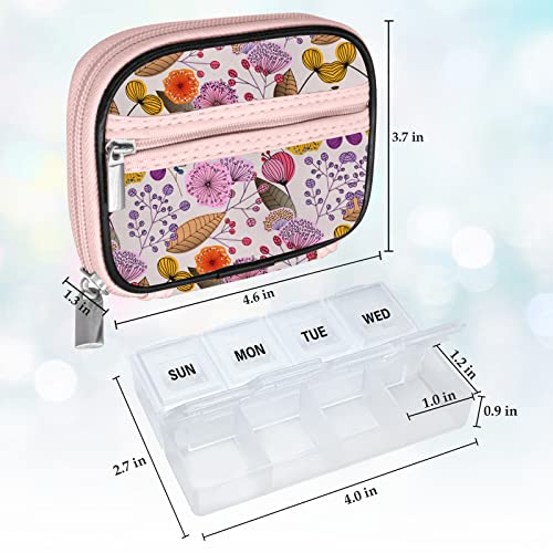 Weekly Travel Pill Organizer Pill Case for Purse with Removable 7 Day Pill Box