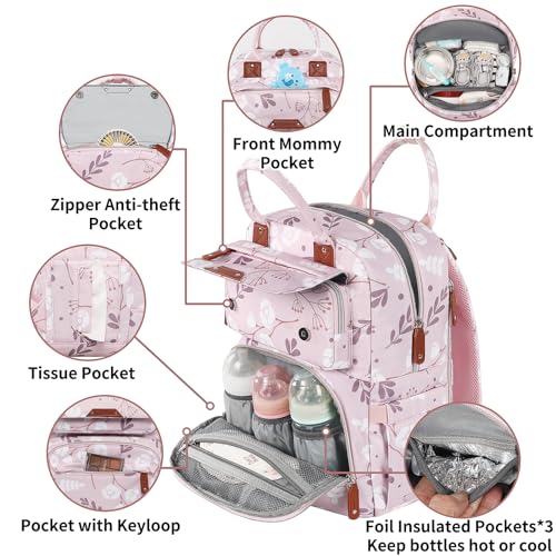 Diaper Bag Backpack for Baby Girl