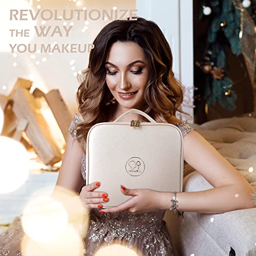 Travel Makeup Bag Cosmetic Bag Makeup Organizer Bag with Lighted Mirror
