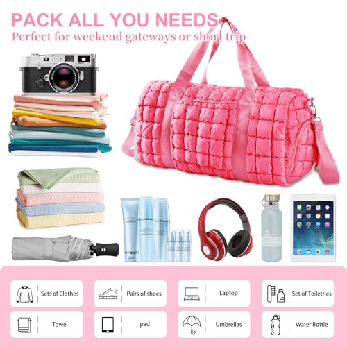 Quilted Travel Duffle Bag Gym Bag for Women