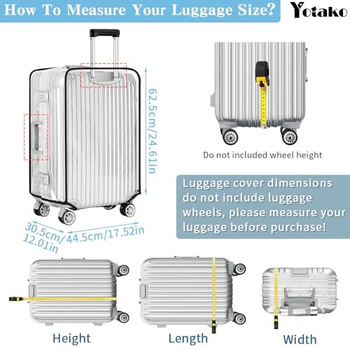Clear PVC Suitcase Cover Protectors 26 Inch Luggage Cover for Wheeled Suitcase