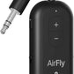 AirFly Pro 2 – Bluetooth Adapter for Airplane, Pair 2 AirPods or Wireless Headphones – 3.5mm AUX Bluetooth Transmitter and Receiver for Cars, Boats, Treadmills, TVs– Airplane Travel Essentials, Black