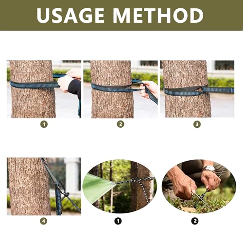 Camping Hammock with Rain Fly Tarp Mosquito Net Heavy Duty Tree Straps Portable Double Parachute Hammocks Tent Waterproof Rainfly Set