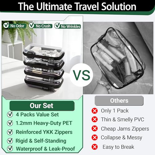Clear Hard Shell Zipper Cases (4 Count)