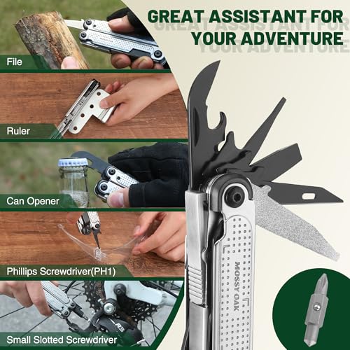 20-in-1 Multitool Pliers with Window Breaker, Stainless Steel
