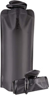 Vapur Collapsible Water Bottle With Carabiner, Compact Bottle Folds Flat For Hydration On The Go, Ideal for Traveling, Hiking or Camping, 23 Ounce, Blackout, Pack of 1