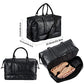 Leather Travel Bag with Shoe Pouch