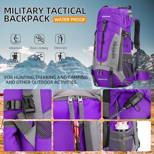 60L Hiking Backpack for Men and Women Lightweight Camping Hiking Backpack with Rain Cover Large Waterproof Travel Backpack Backpacking Pack