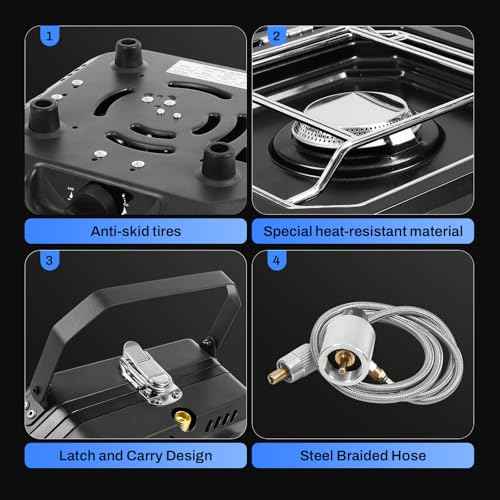 Adjustable 2 Burner Portable Stove with 16000 BTU