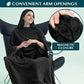 Compact 2-in-1 Travel Blanket Pillow for Airplane Flight, Black