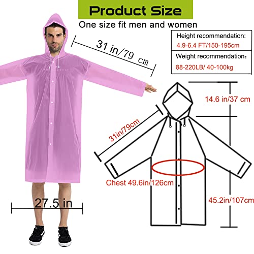 Rain Ponchos for Adults (2 Count)