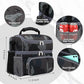 Double Layer Cooler Insulated Lunch Bag Adult Lunch Box Large Tote Bag for Men (Black#Camo)