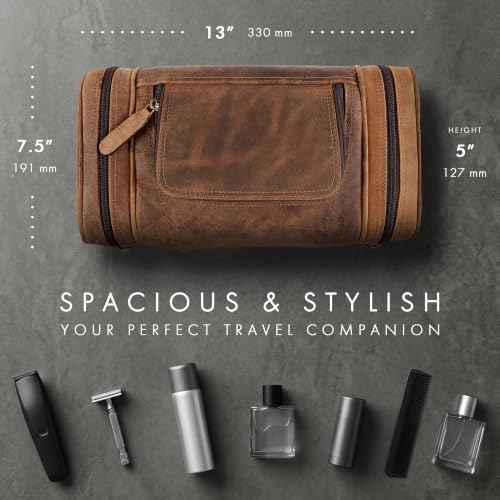 Real Leather Toiletry Bag for Men