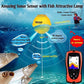 Portable Fish Finder Transducer Sonar Sensor 147 Feet Water Depth Finder LCD Screen Echo Sounder Fishfinder with Fish Attractive Lamp for Ice Fishing Sea Fishing
