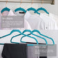 Velvet Hangers 50 Pack Non Slip Heavy Duty Teal Rose Gold Hooks (50 Count)