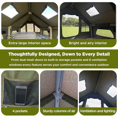 Large Luxury Inflatable Canvas Tent for Camping