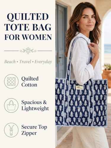 100% Cotton Quilted Tote Bag For Women