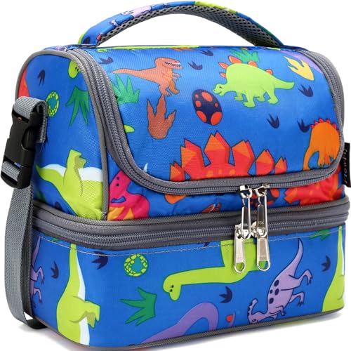 Kids Double Decker Cooler Insulated Lunch Bag Large Tote for Boys