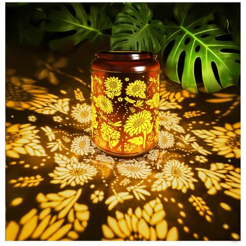 Solar Lanterns Outdoor Waterproof Dragonfly Sunflower