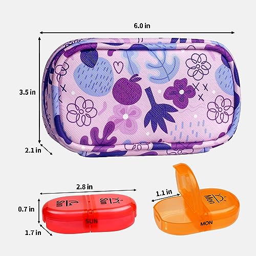 Weekly Travel Pill Organizer 2 Times a Day AM PM Rainbow Pill Box