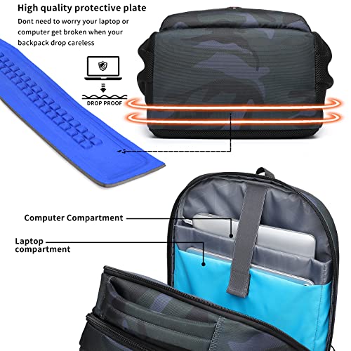 17 Inch Travel Laptop Backpack Water Resistant Hiking Backpack for Men Laptop Bag with USB Charging Port