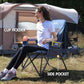 Oversized Folding High Back Portable Lawn Chairs for Adults Outdoor Camp Sports Hunting Fishing Backyard with Hard Armrest Cup Holder Carrying Strap (2 Count)