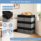 Large 22 Quart Linen Fabric Foldable Storage Bin Cube Organizer Basket with Flip (4 Count)