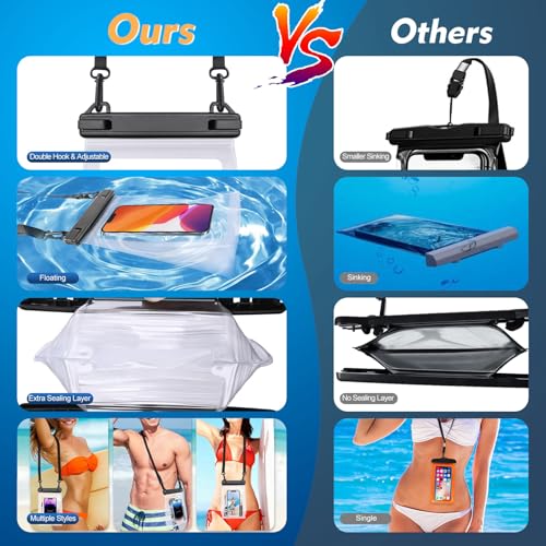 Large Waterproof Phone Pouch [with Sealing Strip]