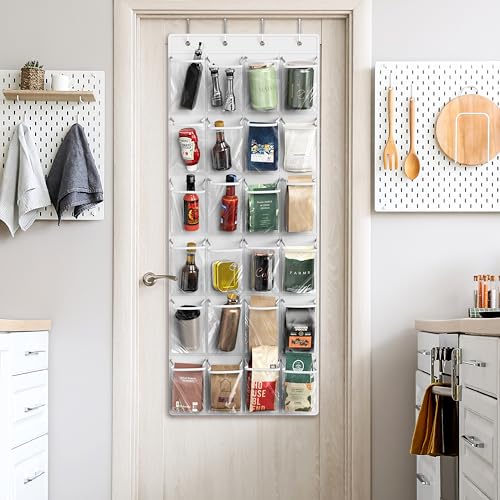 24 Pockets Large Clear Over the Door Shoe Organizer