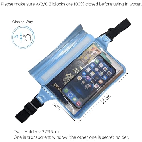 Waterproof Fanny Pack Touch Screen Dry Waist Bag Floating Hip Pouch For Phone Wallet Cash Key Fob
