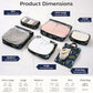 4 Set/6 Set/8 Set Compression Packing Cubes Travel Accessories Expandable Packing Organizers (Half Mesh, 6-Navy Leaf) (6 Count)