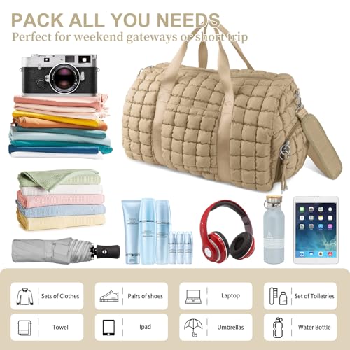 Quilted Travel Duffle Bag Gym Bag for Women