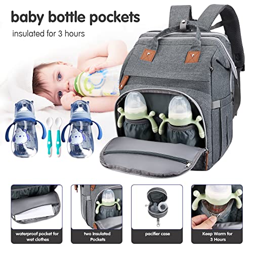 Baby Diaper Bag Backpack with Changing Station Large Capacity Baby Bag for Boys & Girls (3 Count)