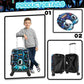 Kids Luggage Set Carry On Rolling Suitcase with U shaped Pillow Toddler Suitcase for Boys Travel Set Rocket Hardside Luggage with Spinner Wheels Airline Approved
