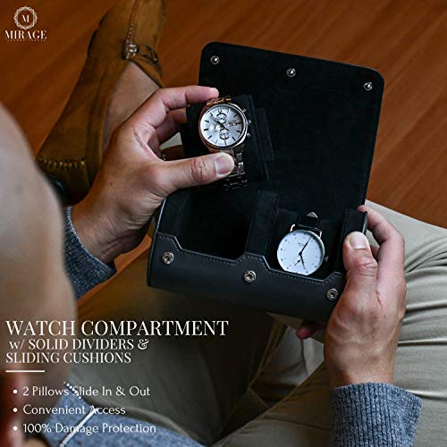 Watch Travel Case for Men Watch Roll for Travel Organizer and Display Watch Case (7 Count)