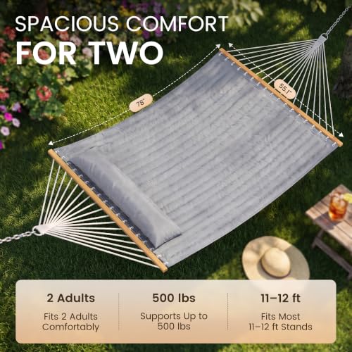 2 Person Quilted Hammock with SpreaderBar
