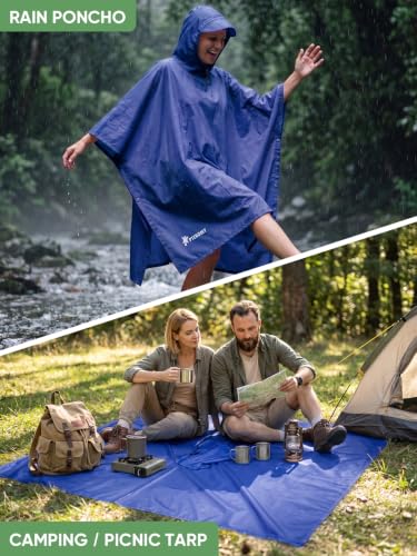 Hooded Rain Poncho for Adults