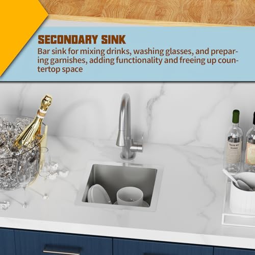 13x13In Stainless Steel Kitchen And Bar Sink