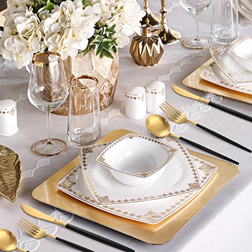Matte Black Gold Silverware Set (4 Count)