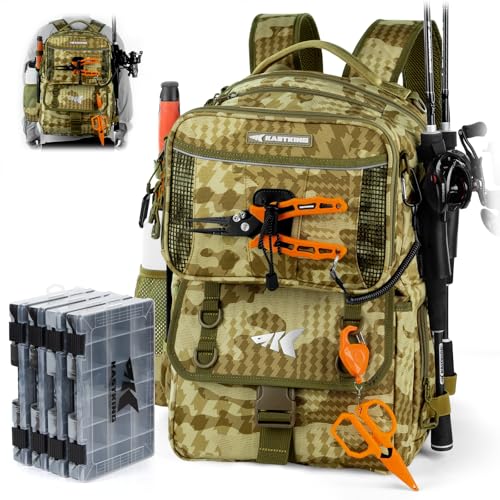 BaitSpace Fishing Backpack with Bait Binder & 2 Rod Holders