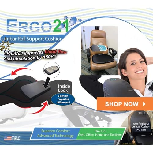 Neck & Back Support Lumbar Roll Made of Liquid Filled Membranes